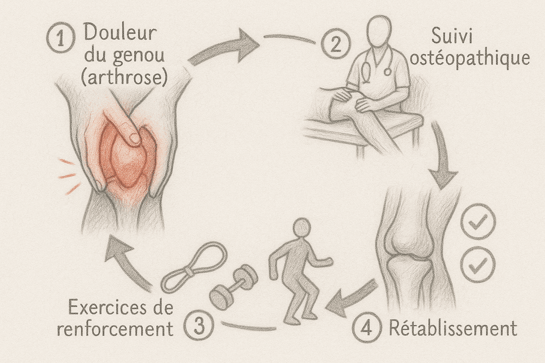 Arthrose de hanche et genou - osteopathie et exercices